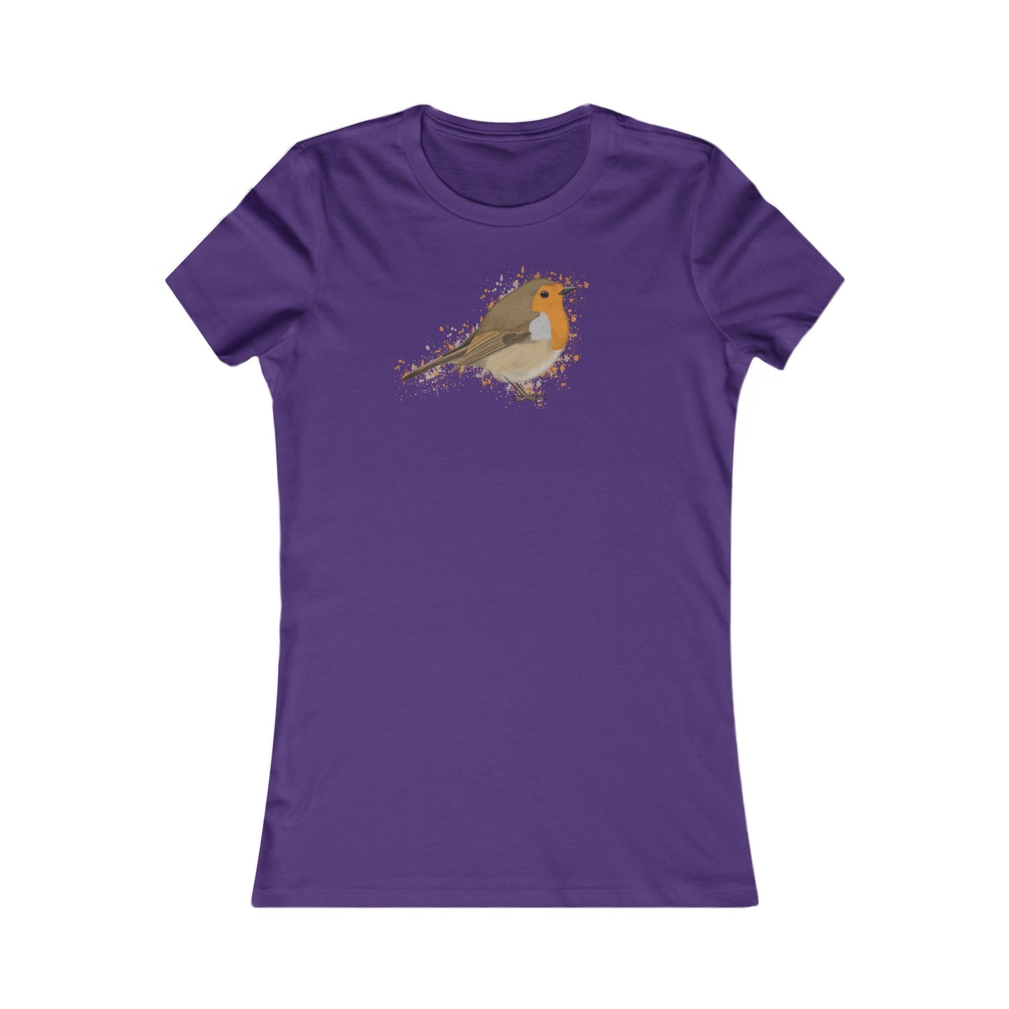 Rotkehlchen Vogel Frauen T-Shirt für Vogelfreundinnen – Bird Graphic Tee,