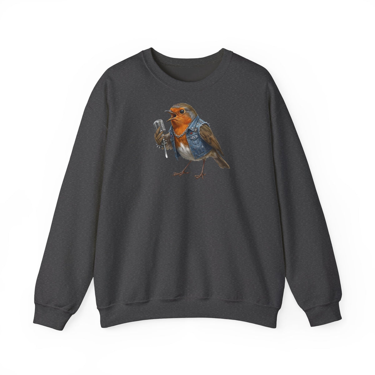 Rotkehlchen Sweatshirt Vogelmotiv – Animal Graphic Tee, Casual Everyday Wear