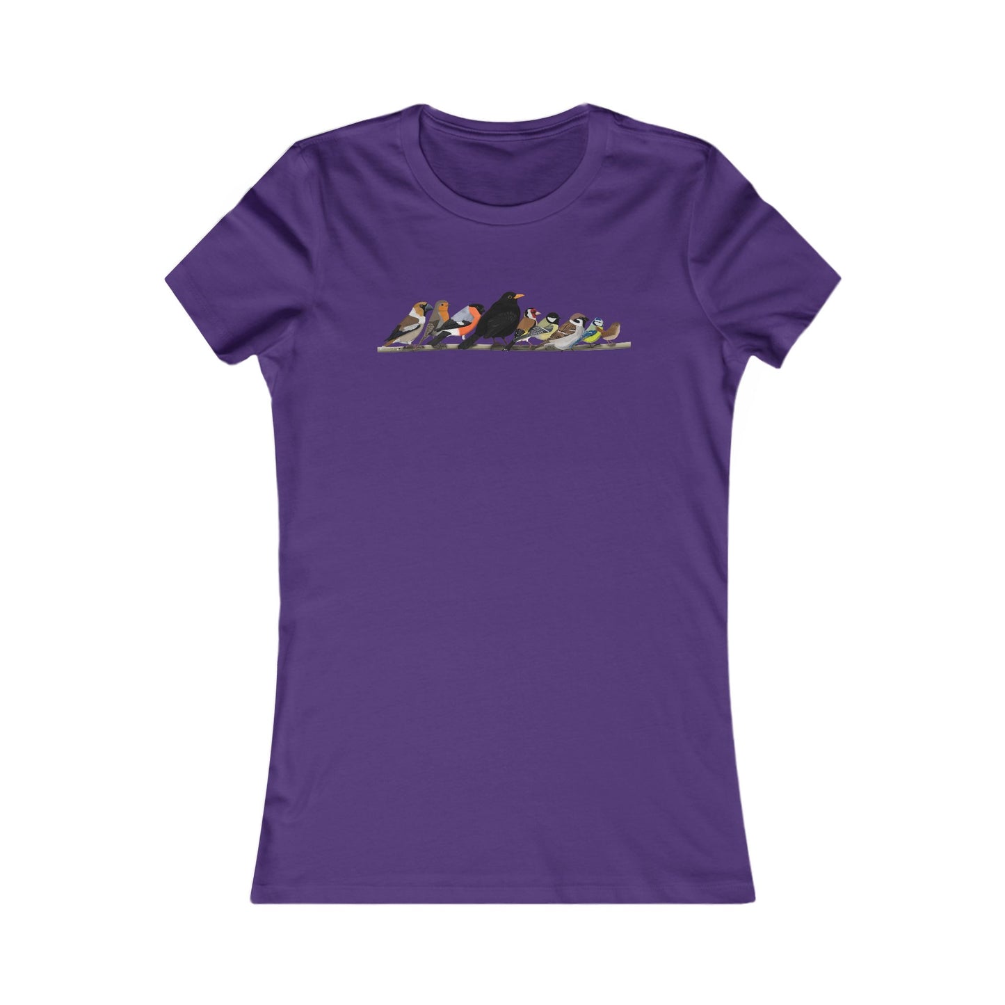 Amsel Rotkehlchen Zaunkönig auf einem Ast Vogel T-Shirt für Frauen Vogelfreunde und Vogelbeobachter – Bird Graphic Tee,