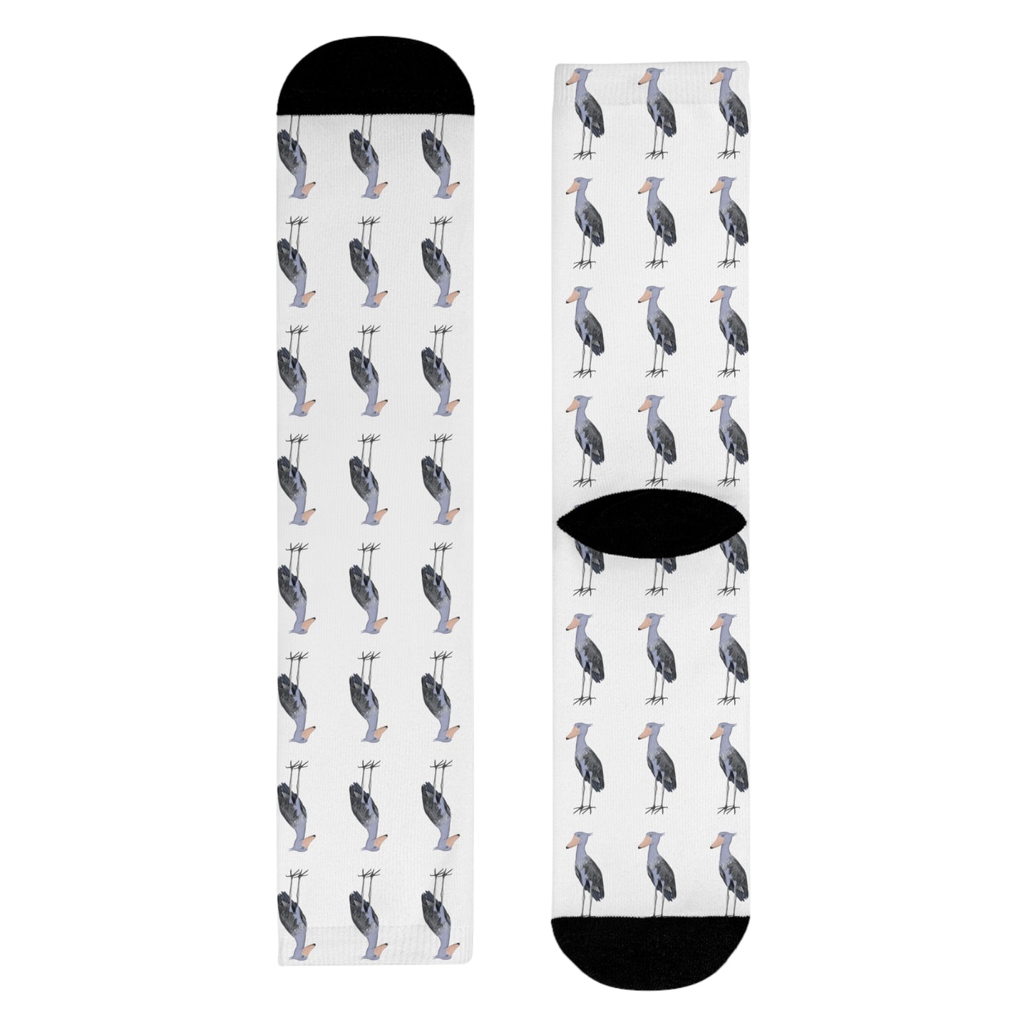 Schuhschnabel Socken für Vogelfreunde & Vogelbeobachter Weiß