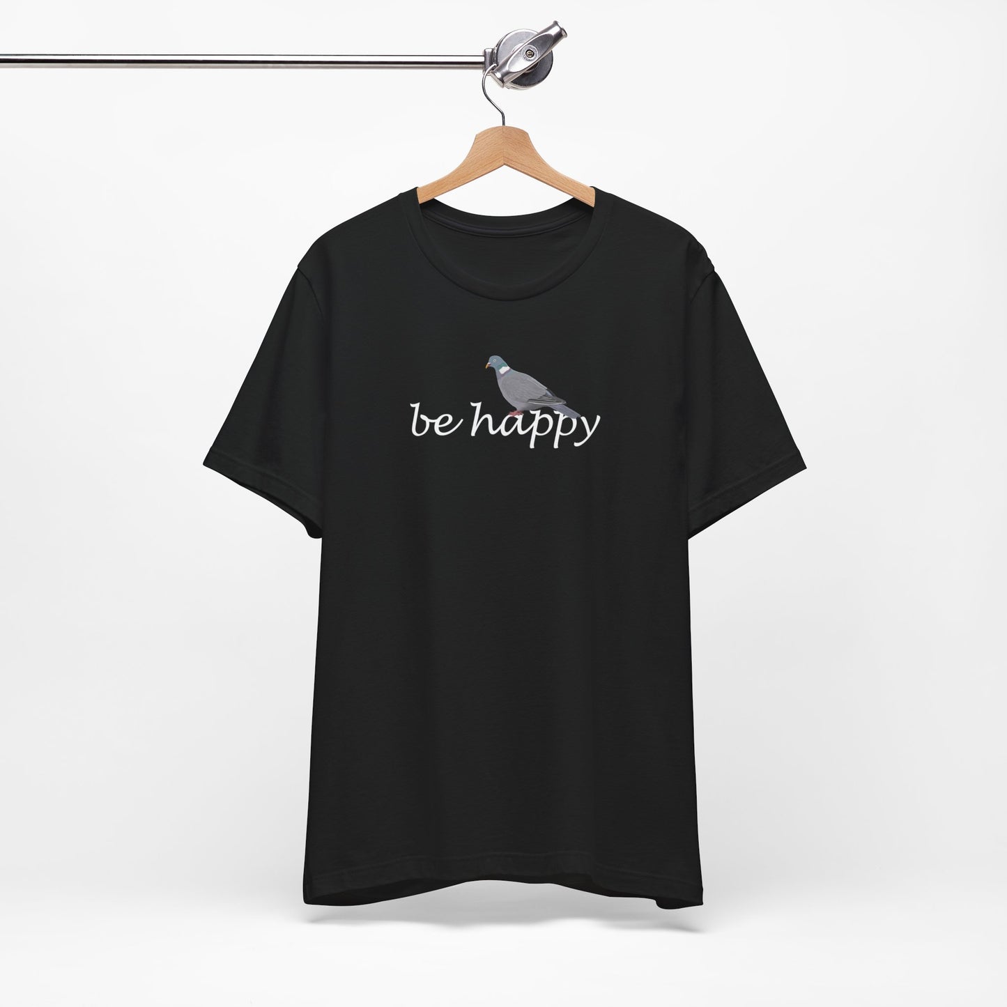 Ringeltaube Be Happy Vogel T-Shirt für Vogelfreunde