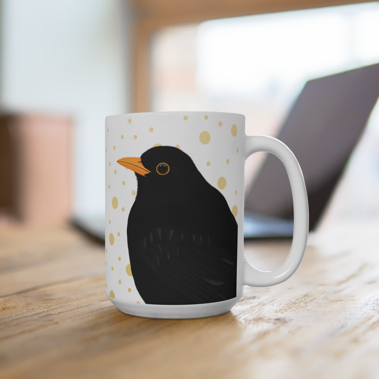 Amsel mit Goldenen Punkten Vogel Tasse
