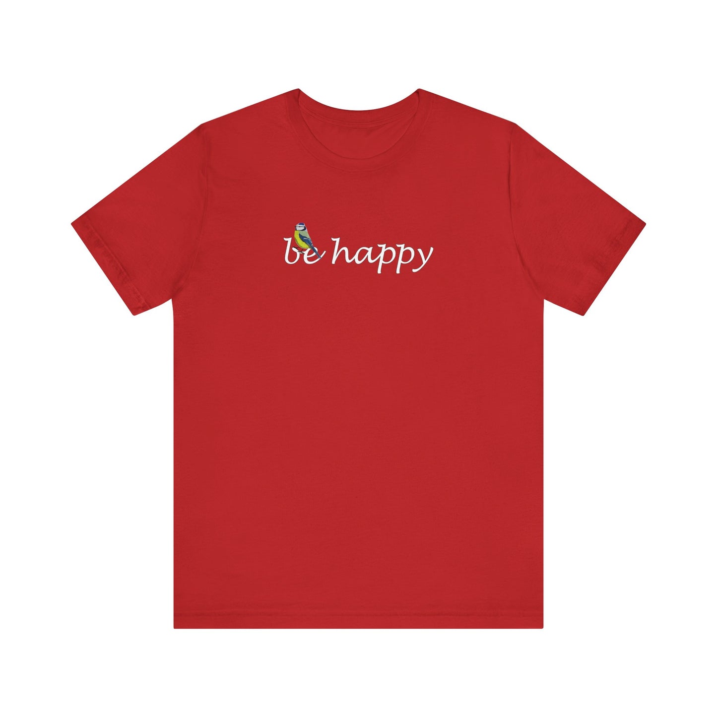 Blaumeise Be Happy Vogel T-Shirt für Vogelfreunde – bird graphic tee,