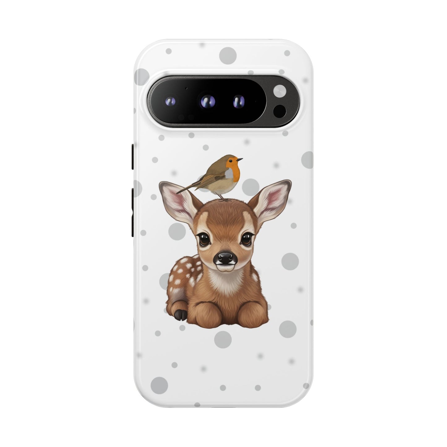 Rotkehlchen mit Rehkitz iPhone & Google Pixel Tiermotiv Handyhülle - Tierisch guter Schutz