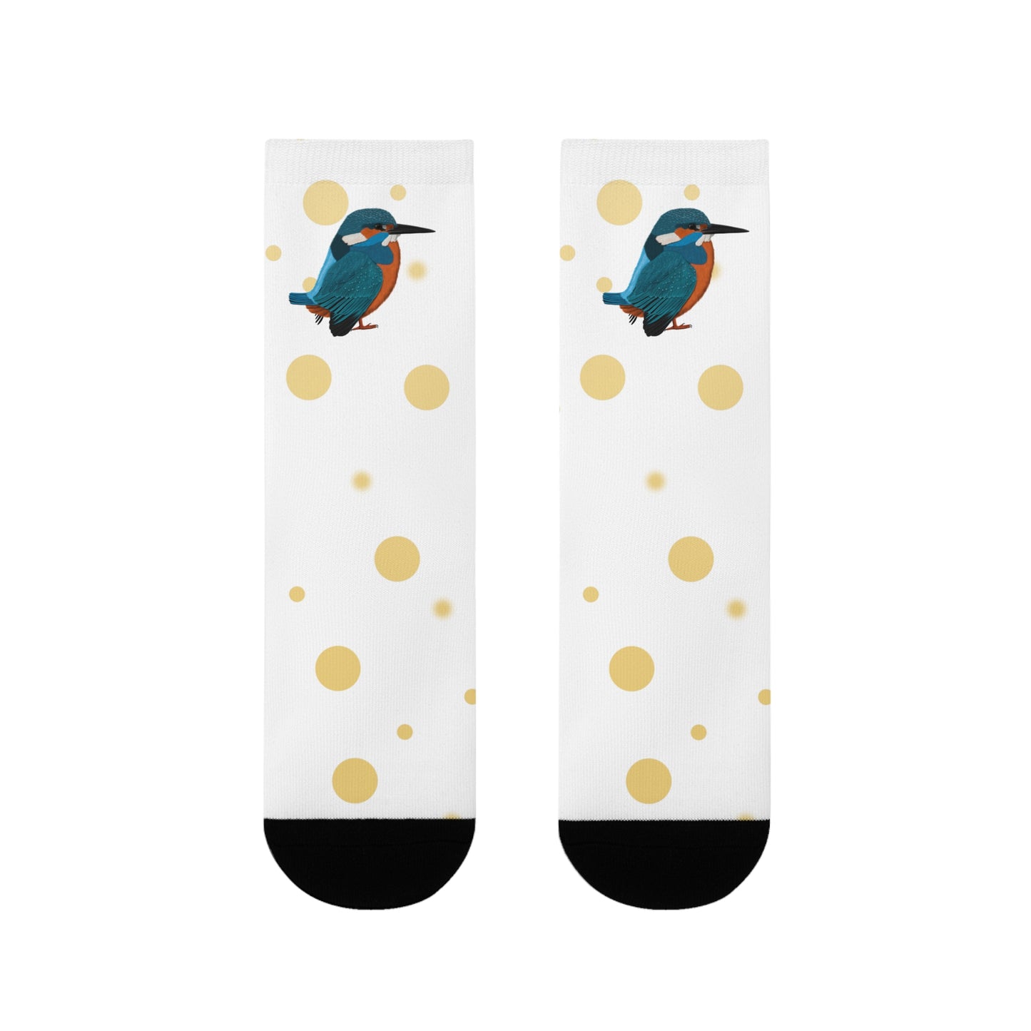 Eisvogel Vogel Socken mit Goldenen Punkten für Vogelfreunde & Vogelbeobachter Weiß
