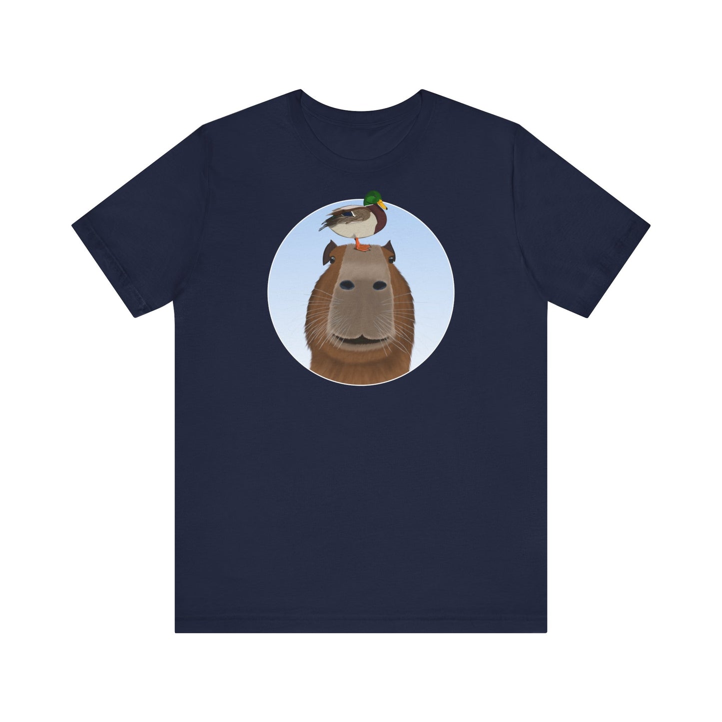 Capybara mit Ente T-Shirt in Black