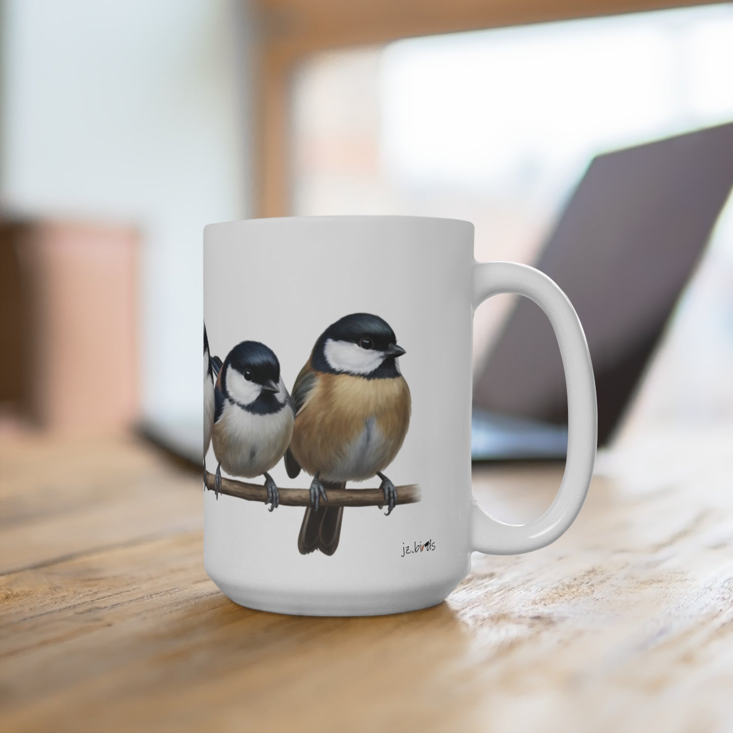 Meisen Tasse Vögel auf einem Ast Vogelmotiv für Vogelbeobachter und Vogelfreunde