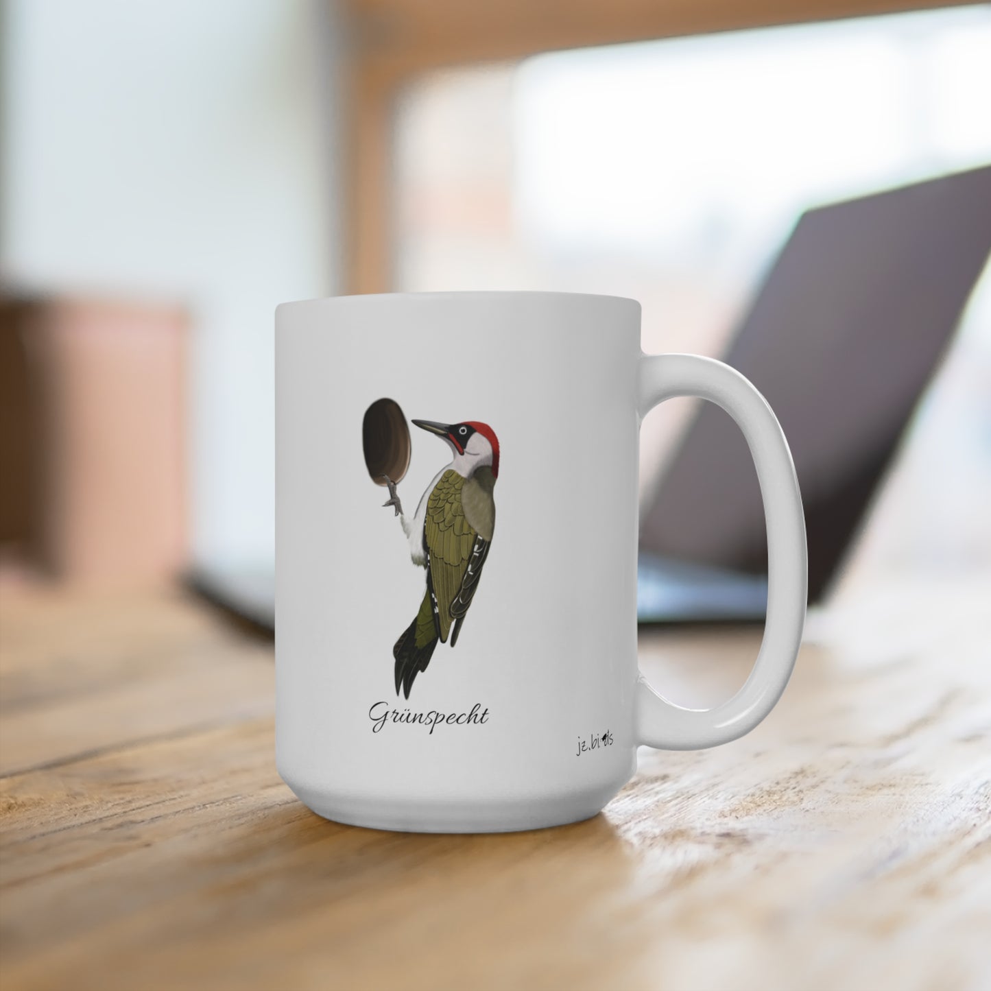 Grünspecht Vogel Tasse Weiß für Vogelbeobachter