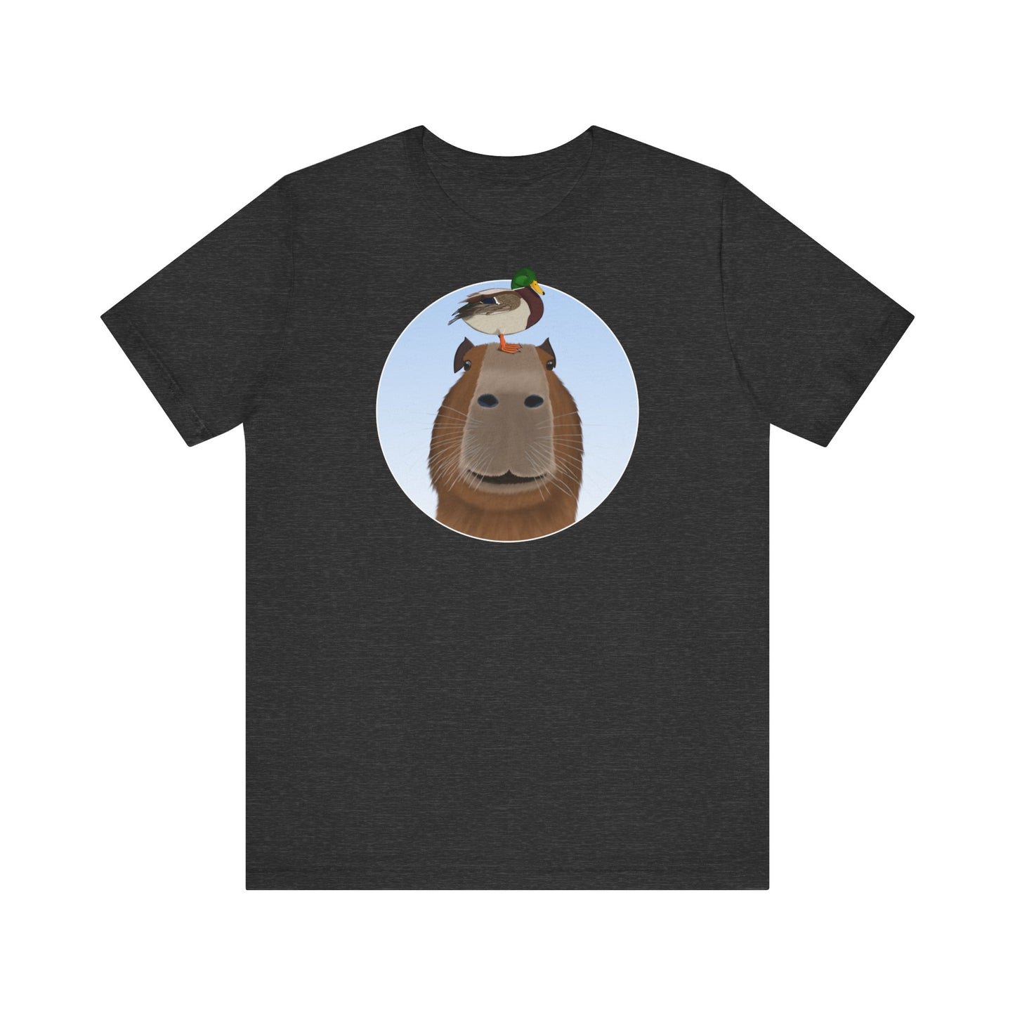 Capybara mit Ente T-Shirt bird graphic tee Hintergrund