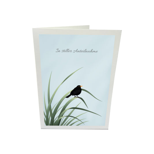 Amsel Trauerkarte In stiller Anteilnahme Beileidskarte mit Umschlag