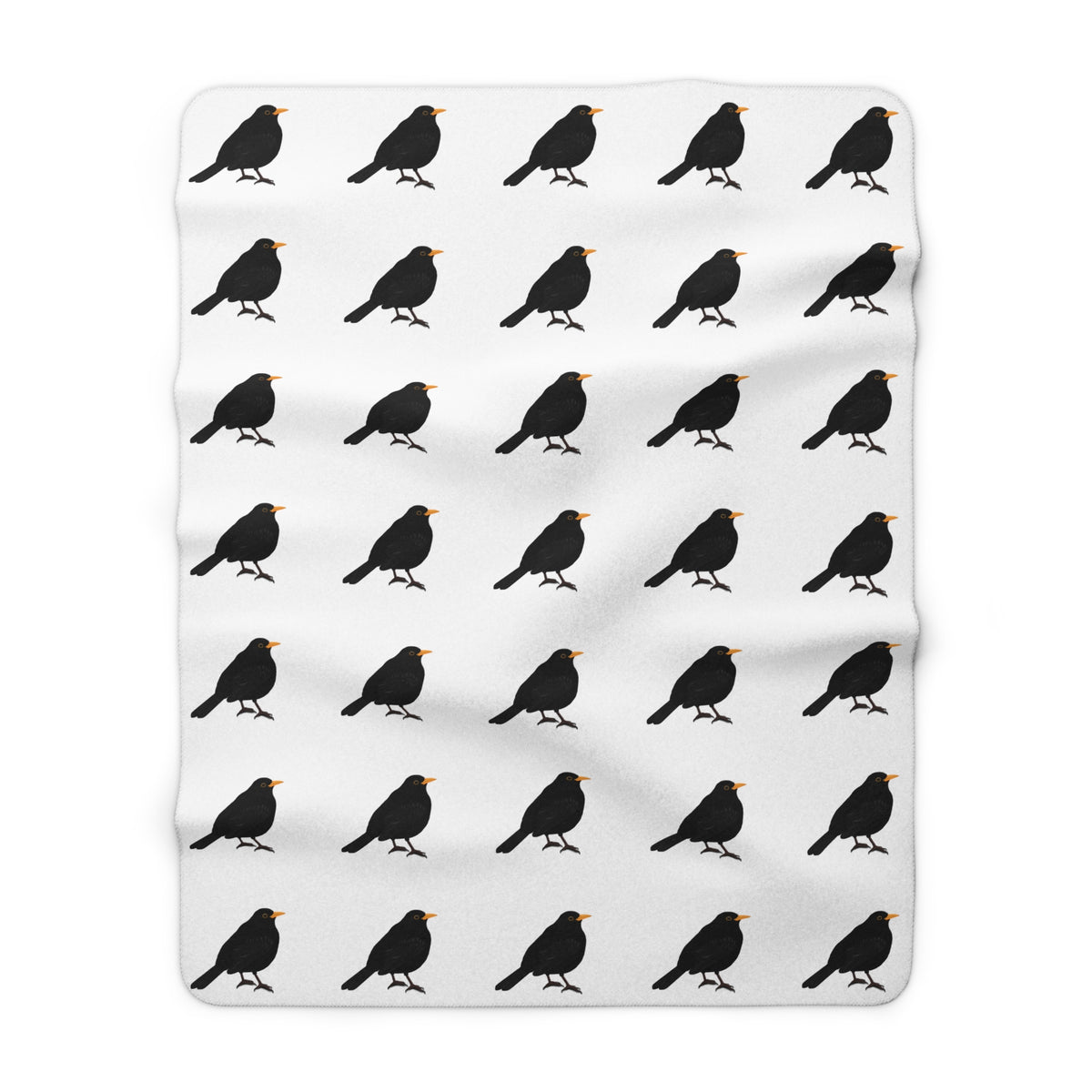 Amsel Vogel Fleece Sherpa Decke (150x200 cm) – Extra Dick, Kuschelweich & Gemütlich