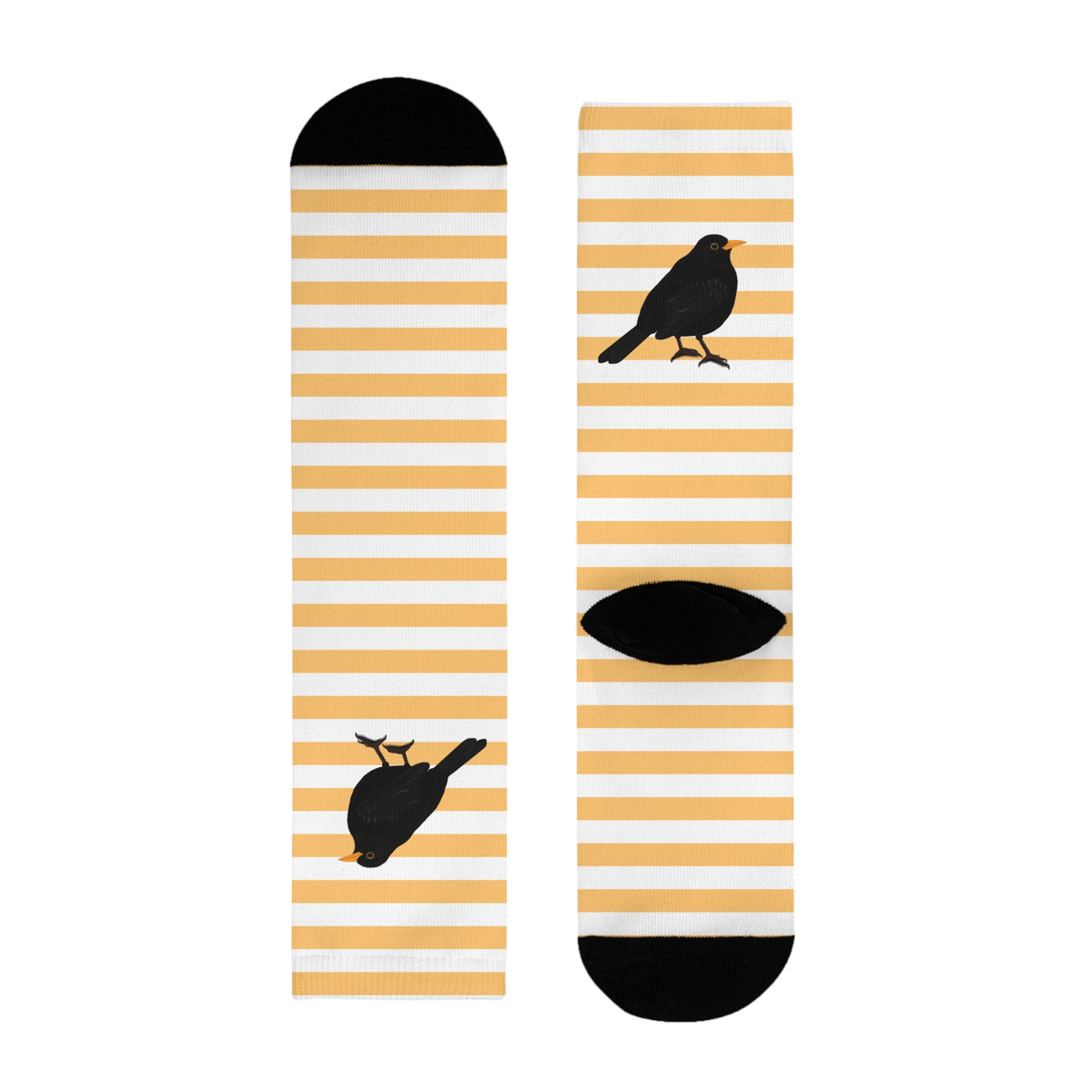 Amsel Vogel Socken mit Orange Weißen Streifen für Vogelfreunde & Vogelbeobachter