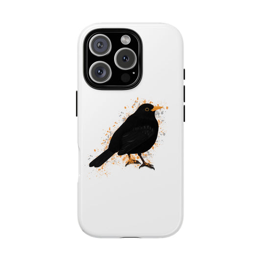 Amsel Vogel iPhone & Google Pixel Vogelmotiv Handyhülle Weiß