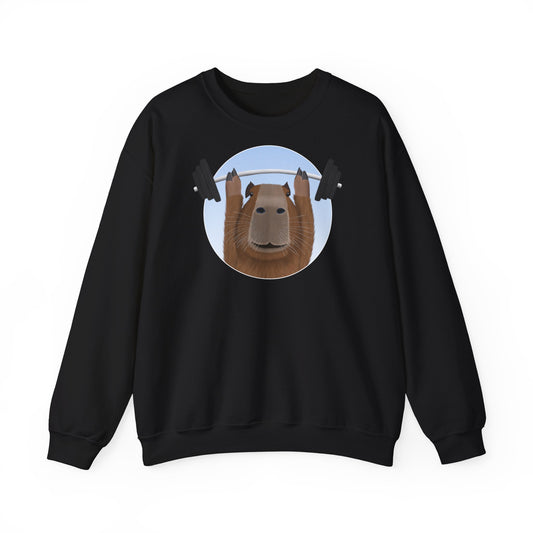 Capybara mit Hantel Lustiges Gym Workout Sweatshirt
