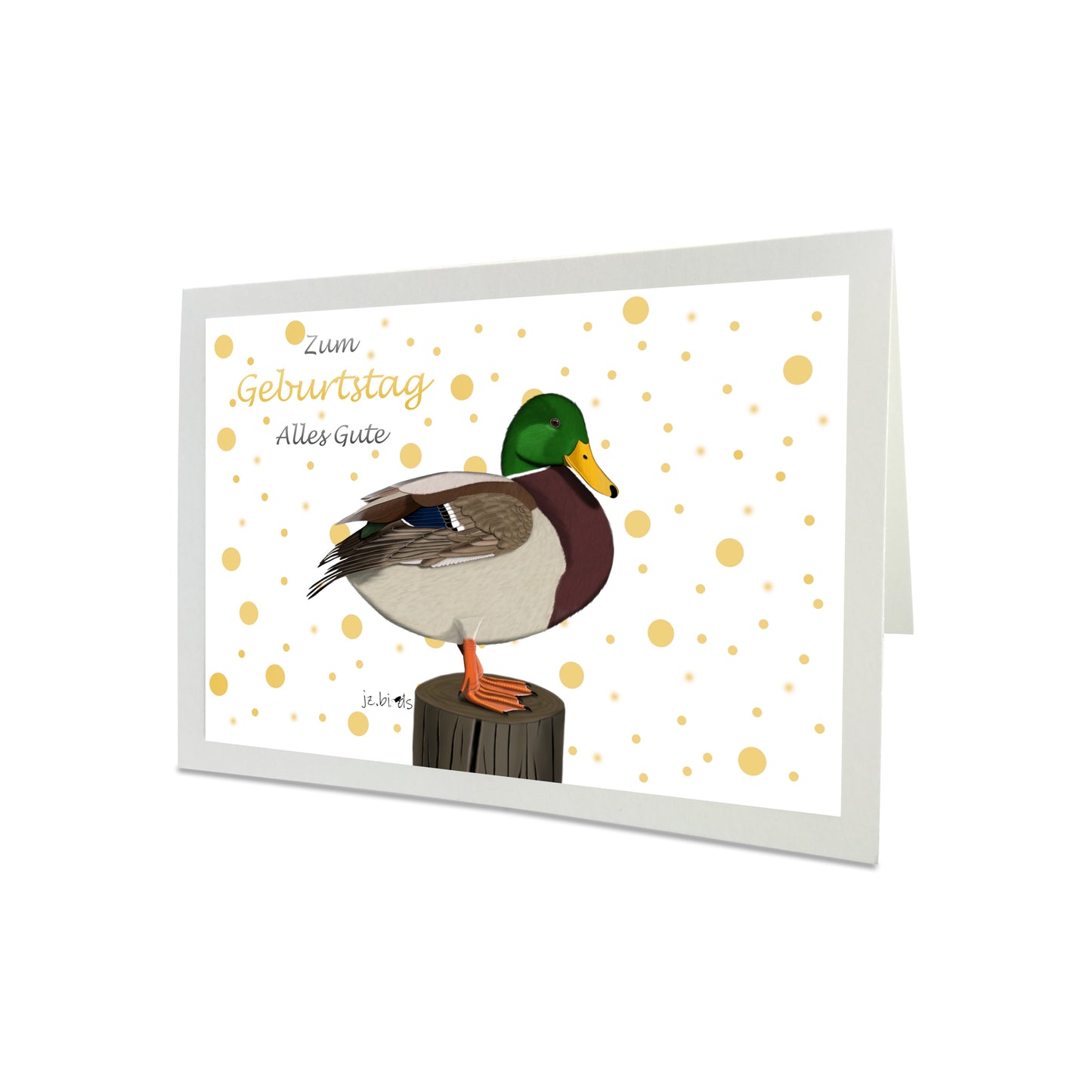 Geburtstagskarte Ente Vogel Illustration Glückwunschkarte Alles Gute zum Geburtstag mit Umschlag