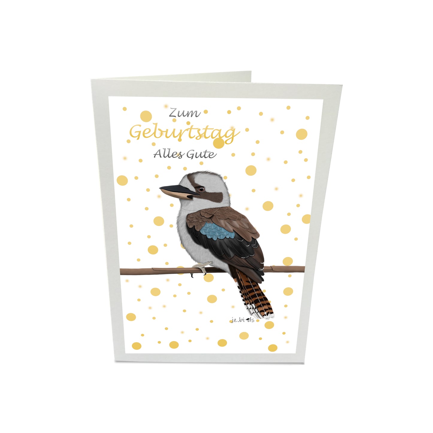Geburtstagskarte Kookaburra Vogel Illustration Glückwunschkarte Alles Gute zum Geburtstag mit Umschlag