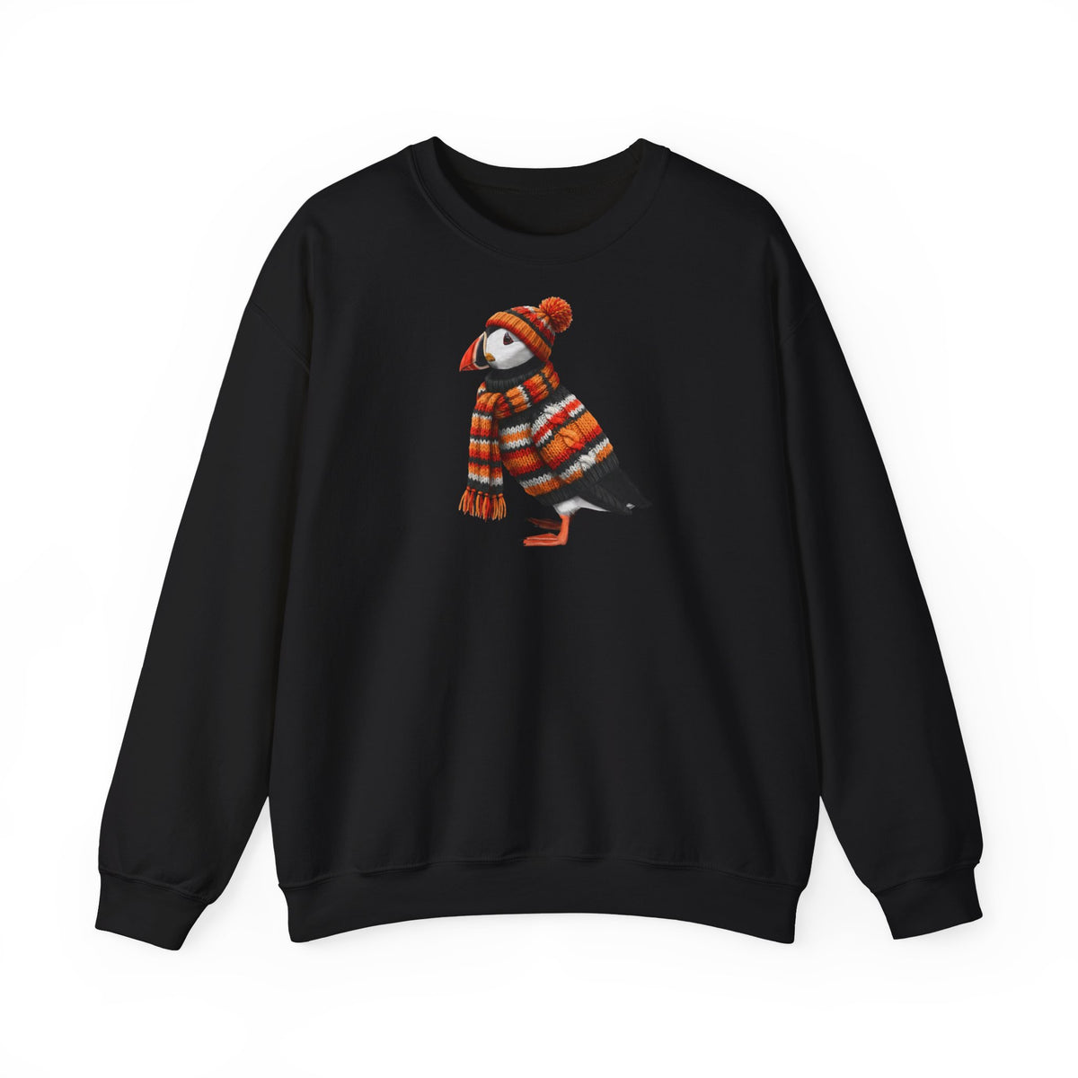 Papageitaucher in Strick Weihnachts-Sweatshirt | Unisex Vogel Sweater für Vogelfreunde & Vogelbeobachter