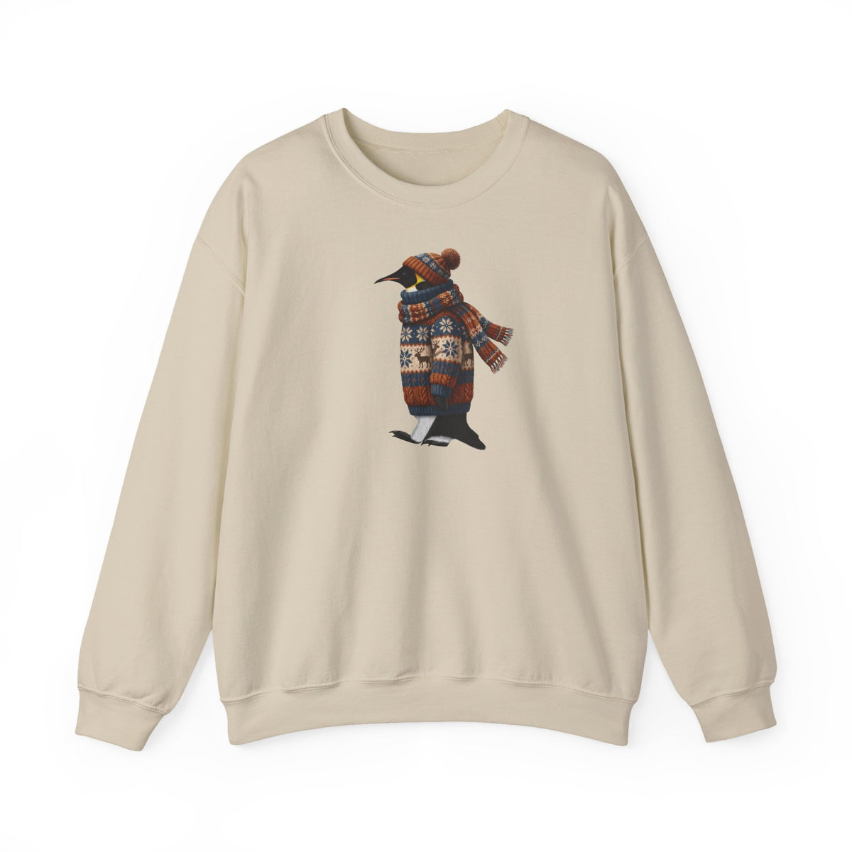 Pinguin in Strick Weihnachts-Sweatshirt | Unisex Vogel Sweater für Vogelfreunde & Vogelbeobachter