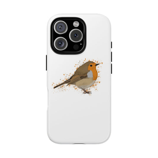Rotkehlchen Vogel iPhone & Google Pixel Vogelmotiv Handyhülle Weiß