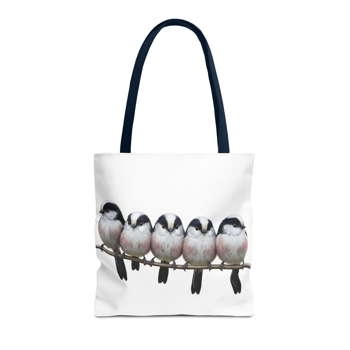 Schwanzmeisen Tragetasche 40x40cm Vogel Tasche Weiß für Vogelbeobachter