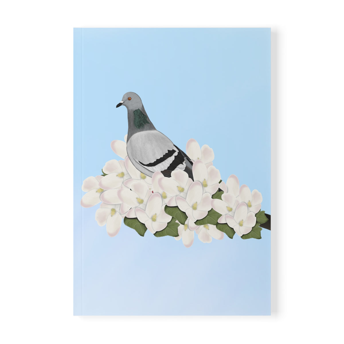 Taube im Frühling A5 Vogel Softcover Notizbuch 150 Seiten Liniert