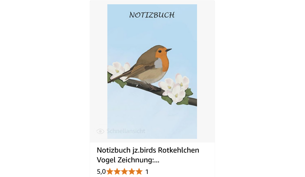 rotkehlchen vogel notizbuch für vogelfreunde