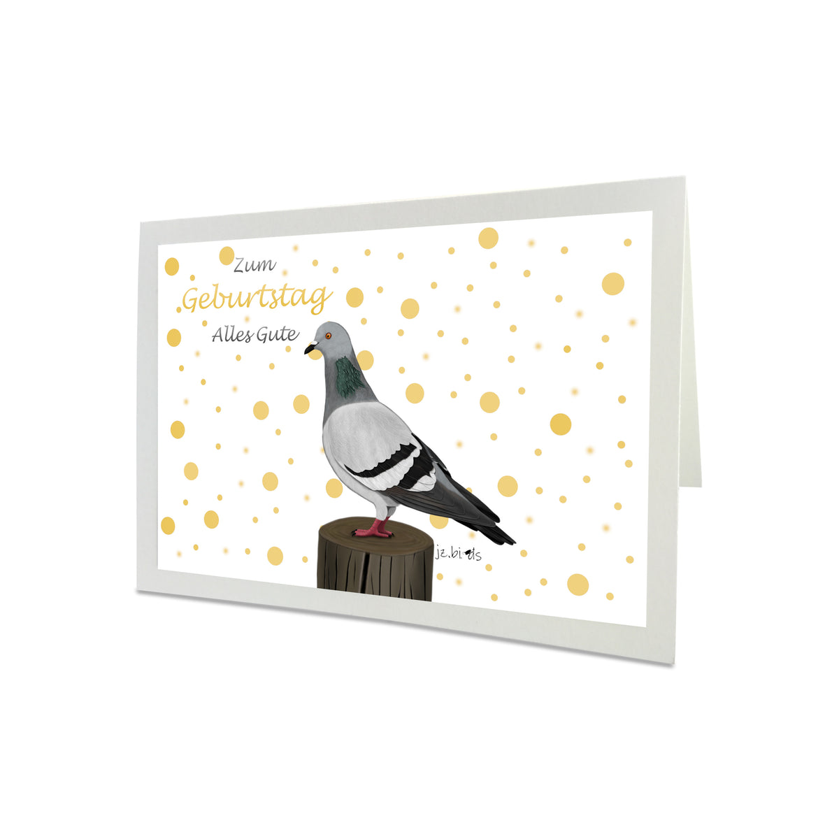 Geburtstagskarte Taube Vogel Illustration Glückwunschkarte Alles Gute zum Geburtstag mit Umschlag