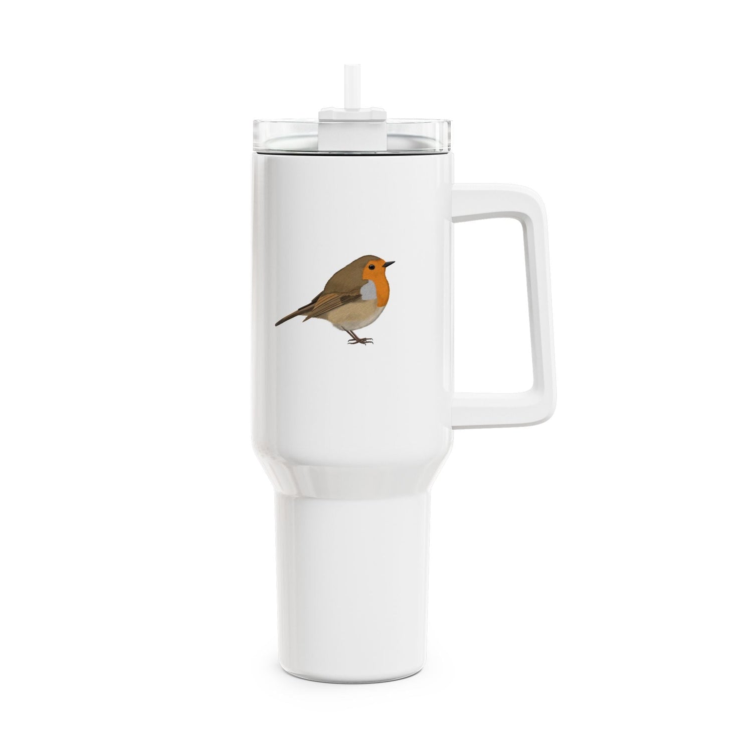 Dieser Premium Edelstahl-Becher vereint höchste Funktionalität mit einem wunderschönen, leuchtenden Vogel-Motiv