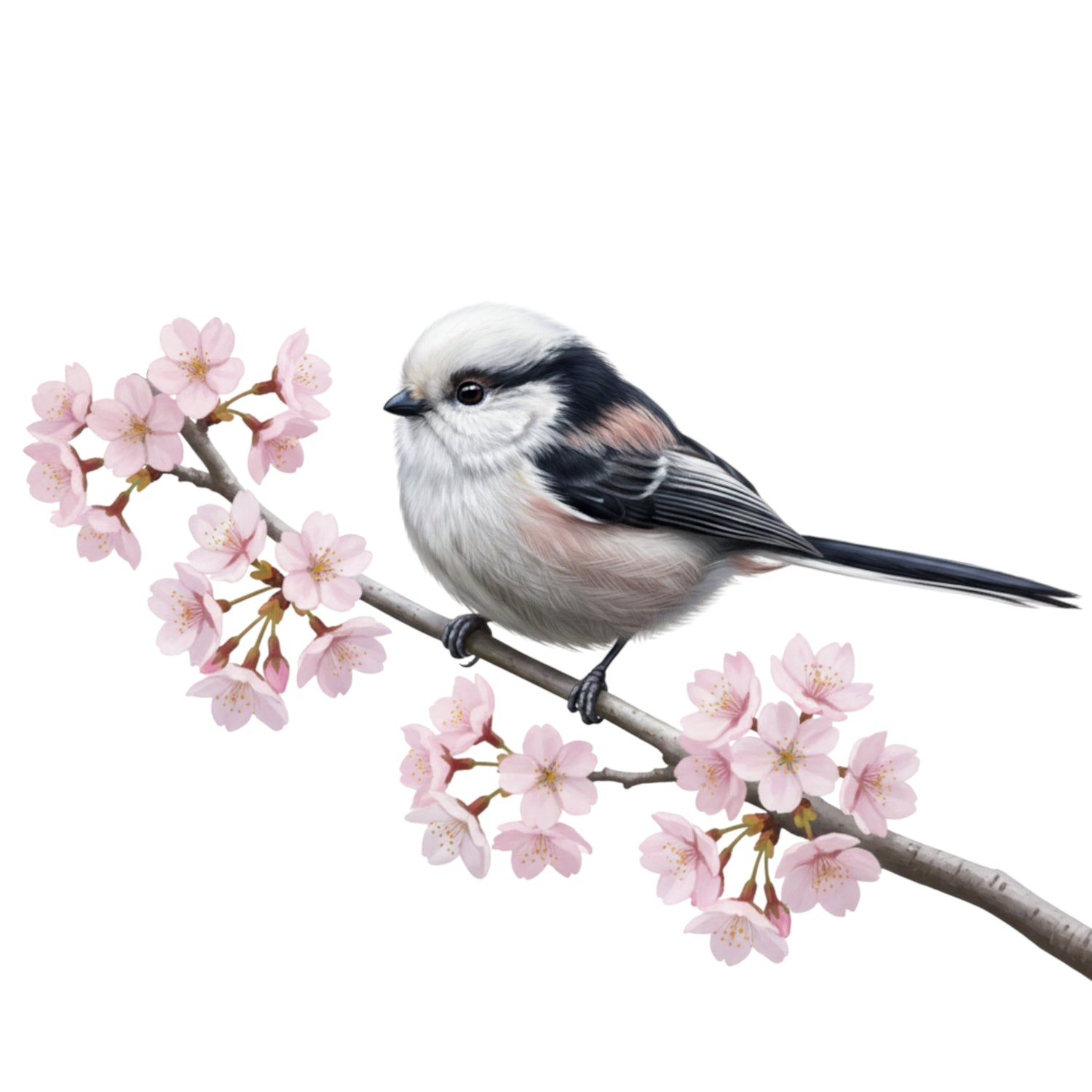 シマエナガ（雪の妖精）グッズ：かわいい野鳥Tシャツ