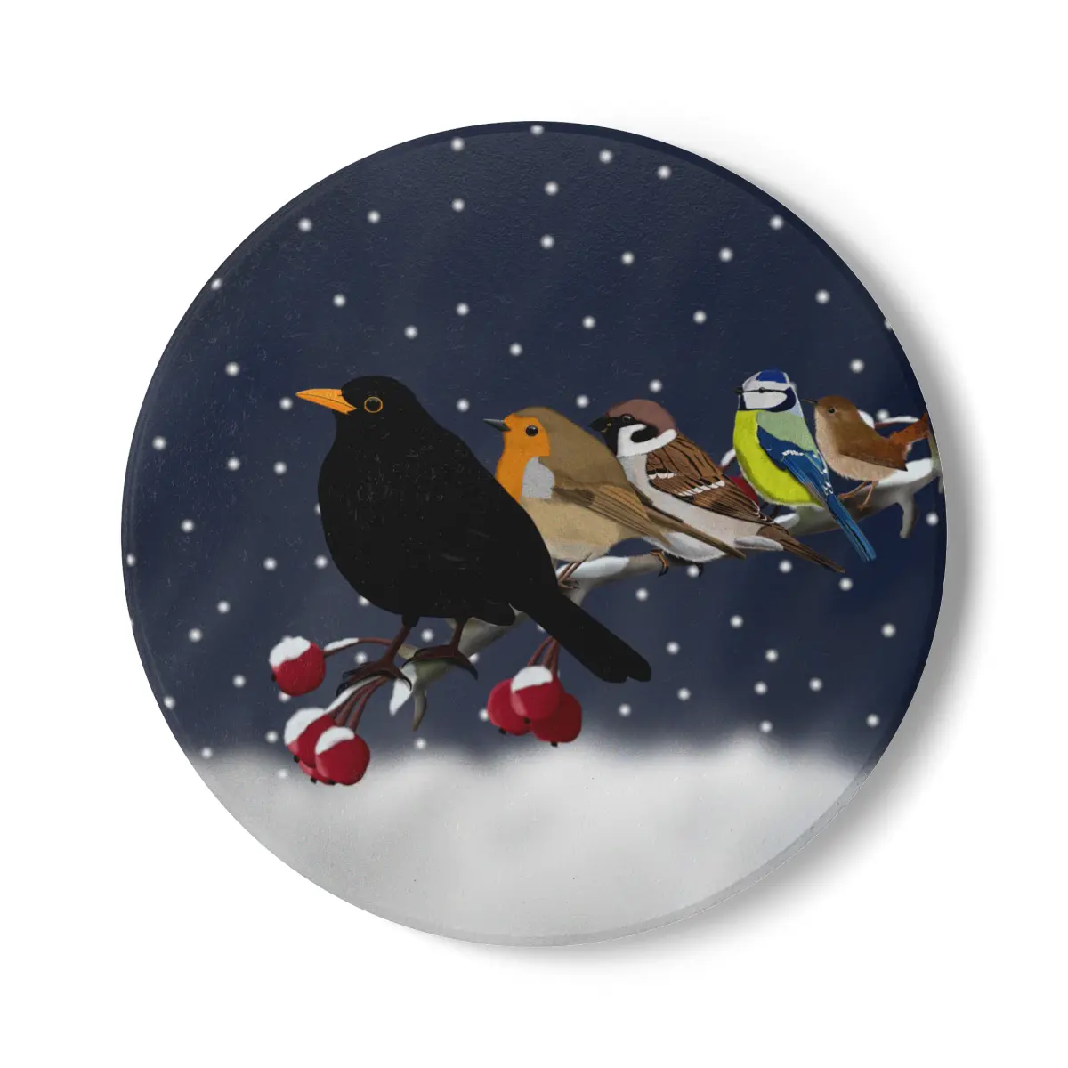 keramik untersetzer mit vogelmotiven