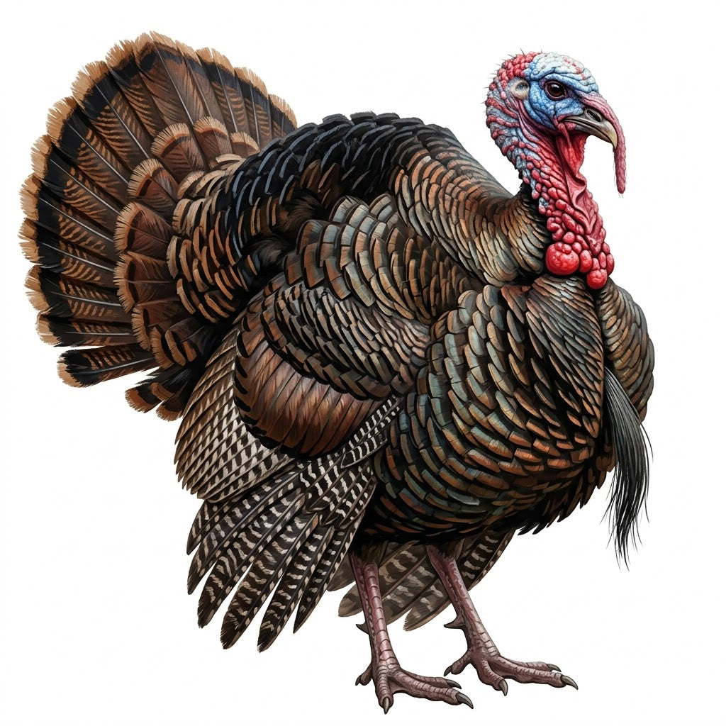 Original digitally painted Wild Turkey bird art – Thanksgiving and fall gifts by jz.birds