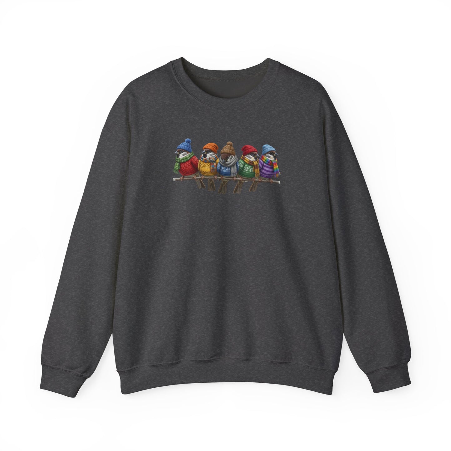 Spatzen in Strick Winter-Sweatshirt | Unisex Vogel Sweater für Vogelfreunde & Vogelbeobachter