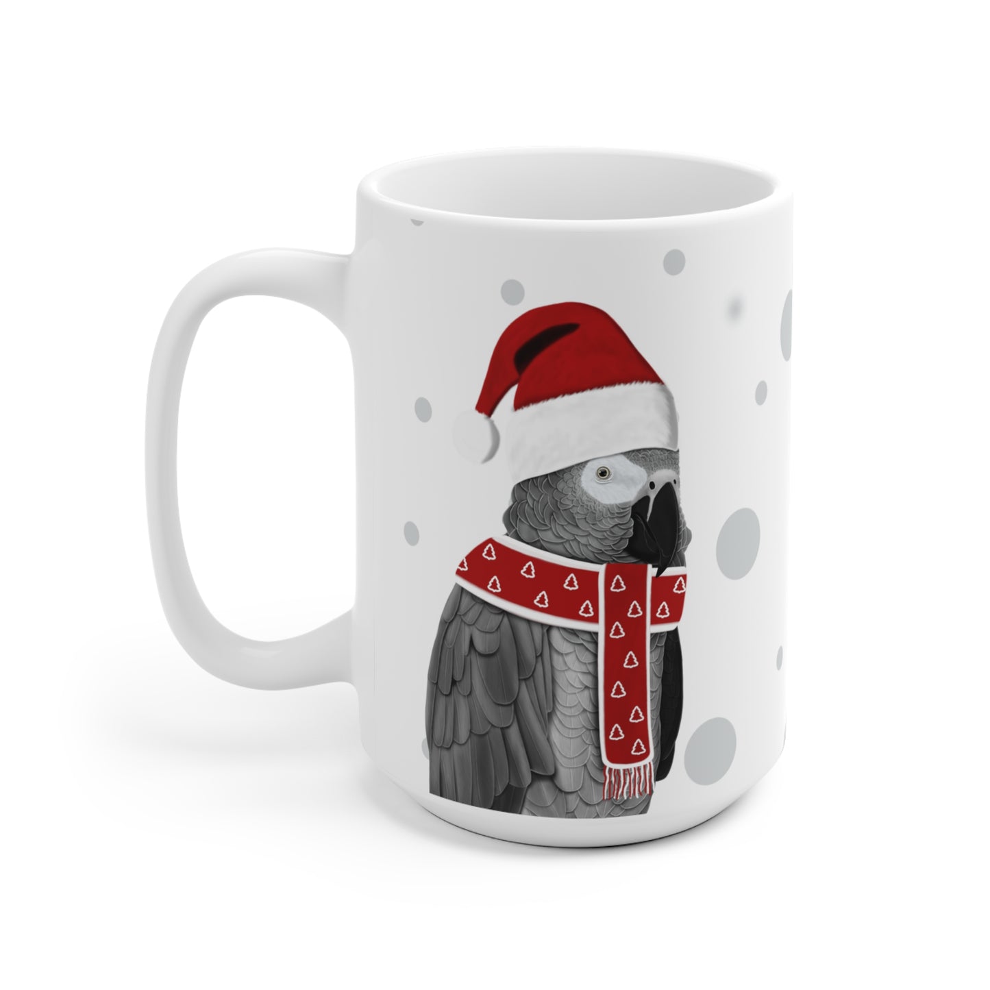 Graupapagei als Weihnachtsmann Vogel Tasse