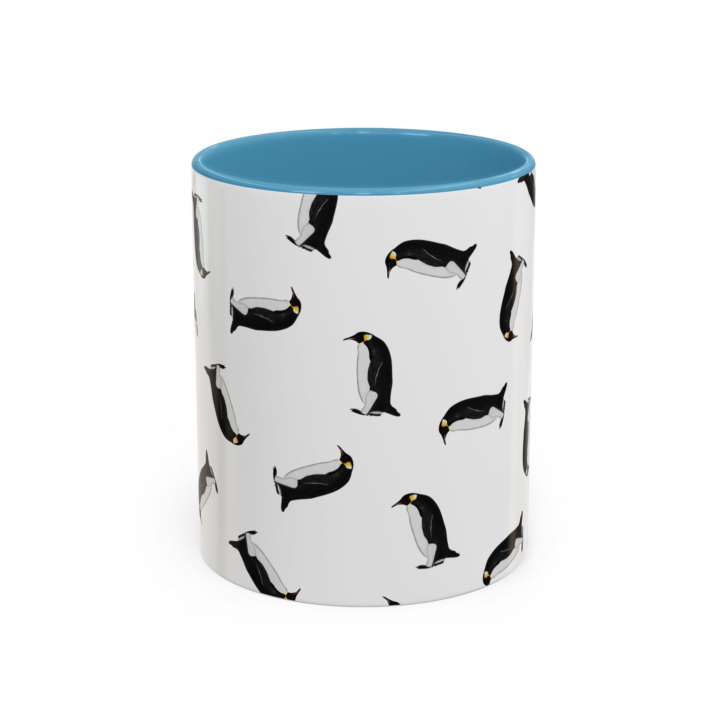 Pinguin Tasse mit Streumuster | Vogelmotiv Kaffeebecher für Vogelbeobachter & Naturfreunde – Accent Coffee Mug, Birds Design
