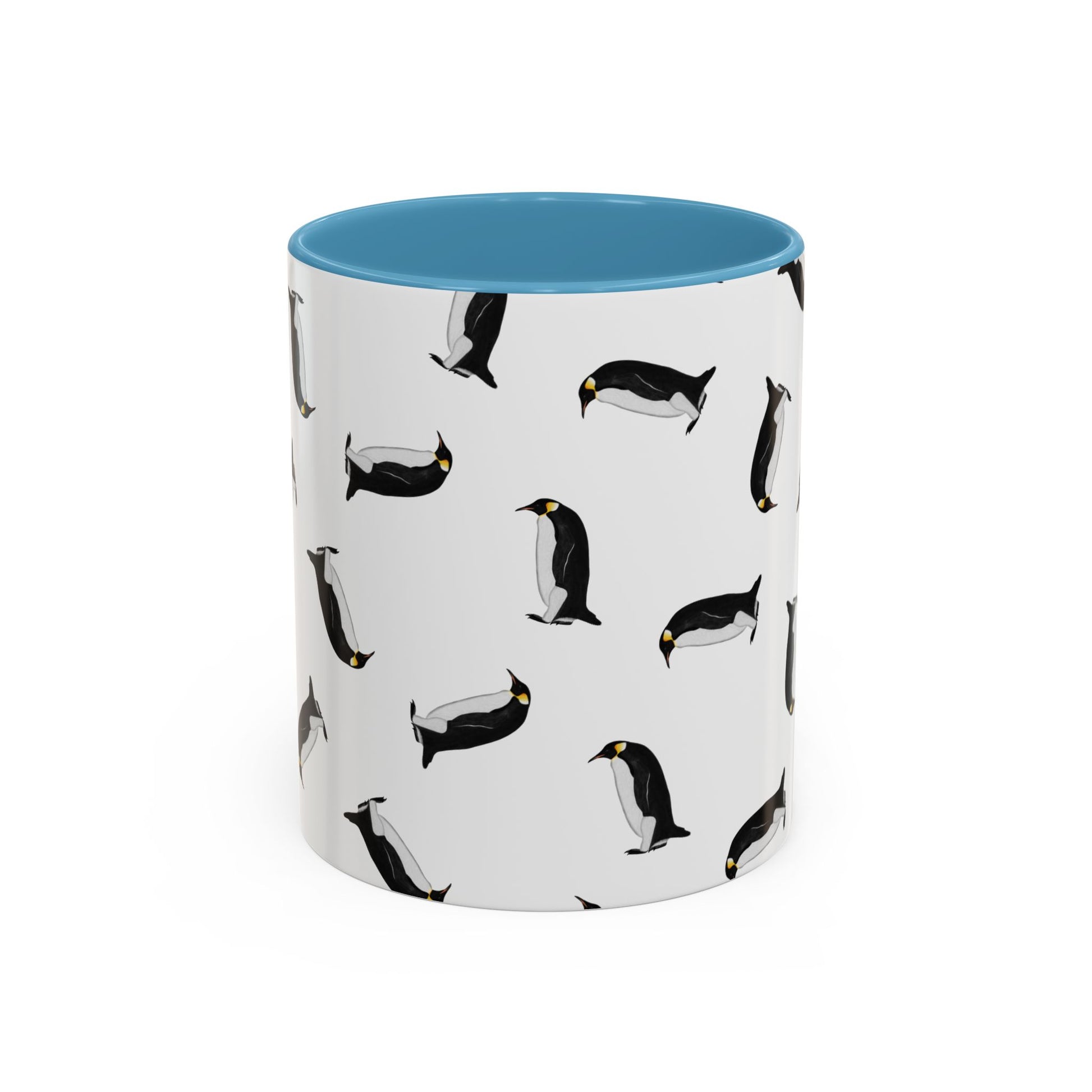 Pinguin Tasse mit Streumuster | Vogelmotiv Kaffeebecher für Vogelbeobachter & Naturfreunde – Accent Coffee Mug, Birds Design