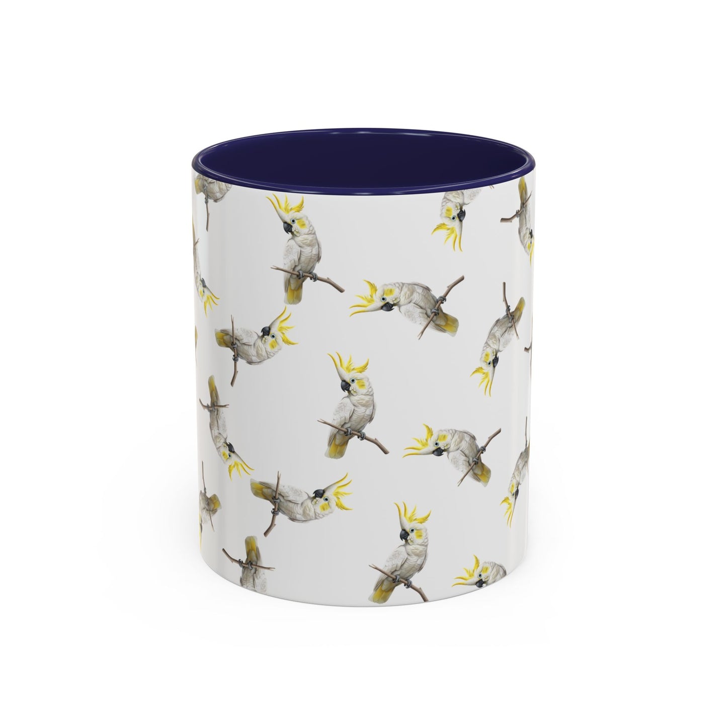 Kakadu Tasse mit Streumuster | Vogelmotiv Kaffeebecher für Vogelbeobachter & Naturfreunde