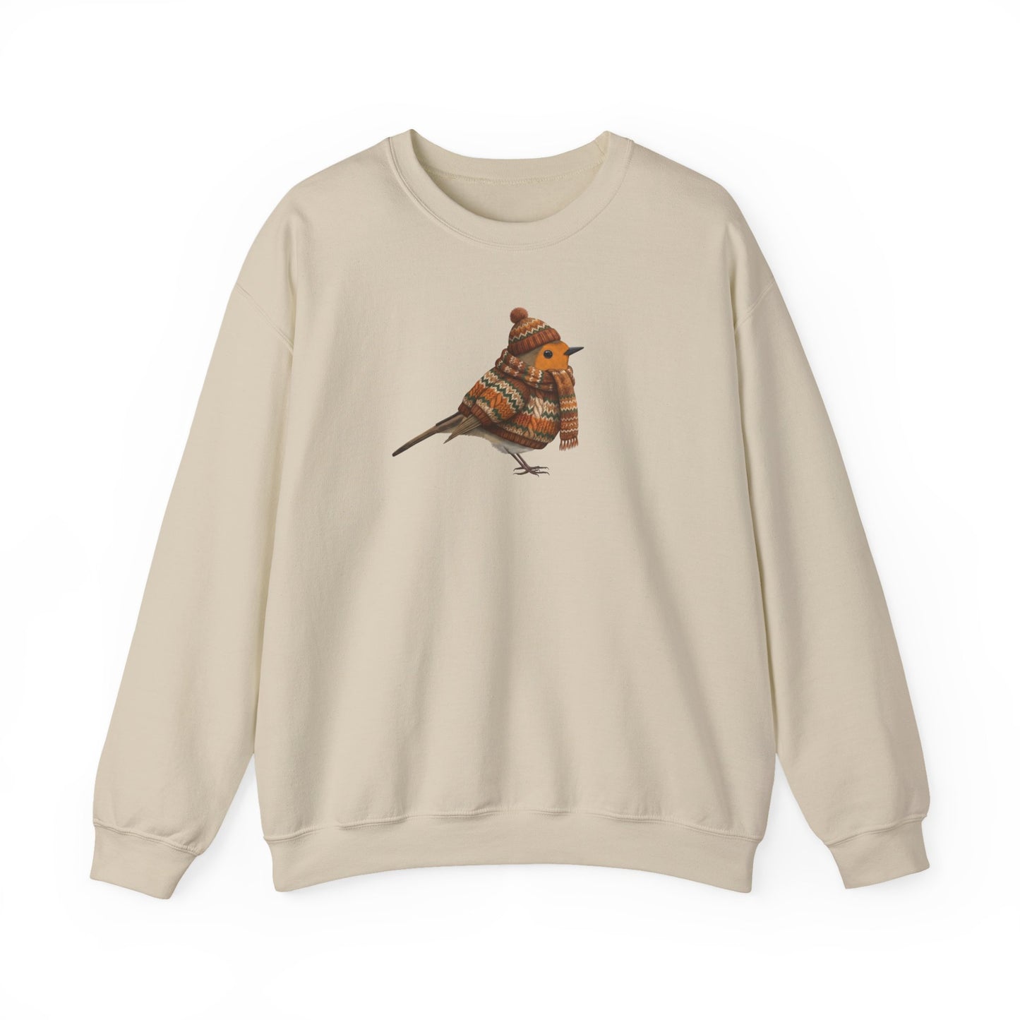 Rotkehlchen in Strick Weihnachts-Sweatshirt | Unisex Vogel Sweater für Vogelfreunde & Vogelbeobachter