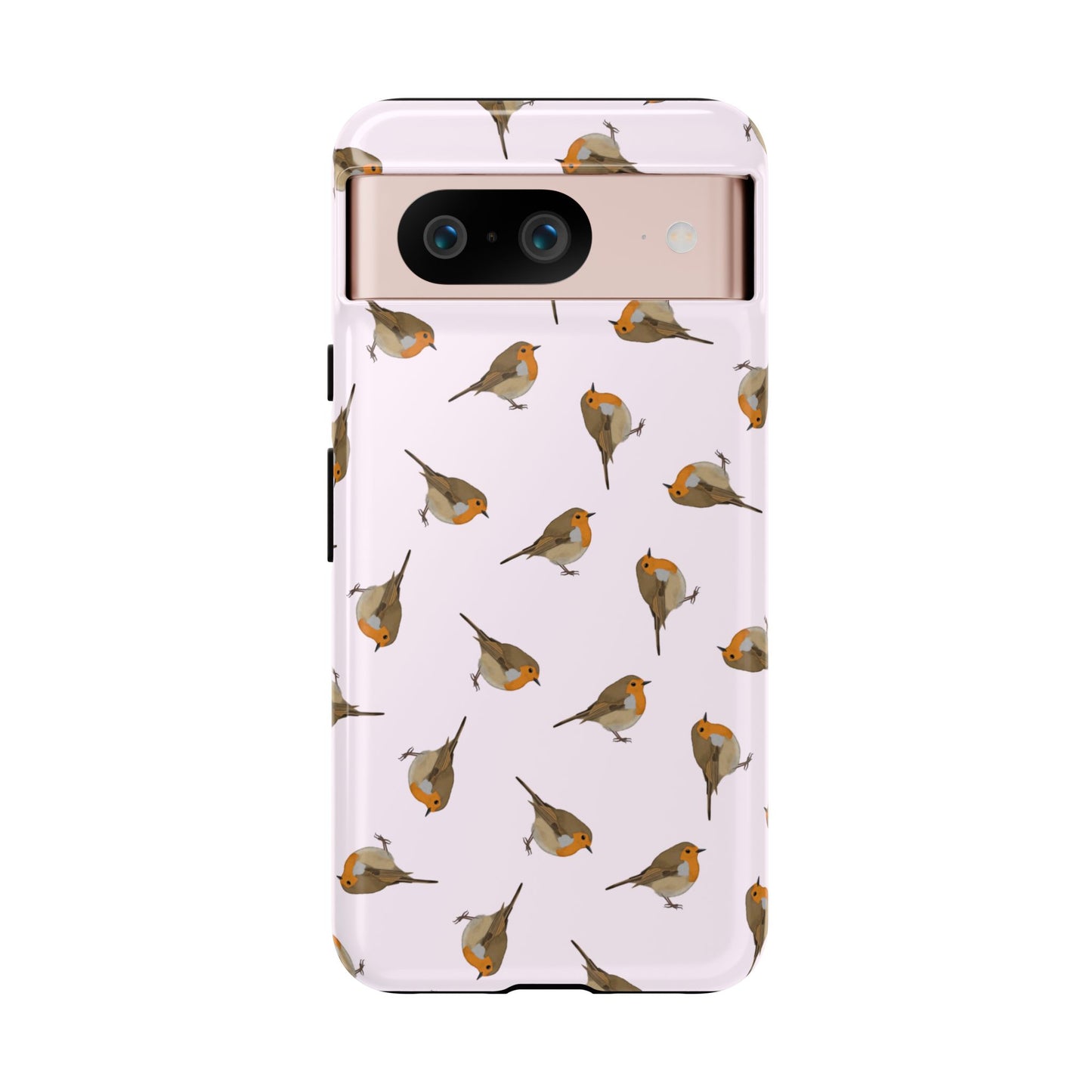 Rotkehlchen Handyhülle in Rosa | Vogel-Motiv für iPhone & Google Pixel