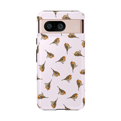 Rotkehlchen Handyhülle in Rosa | Vogel-Motiv für iPhone & Google Pixel