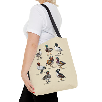 Enten-Arten Vogelkunde Stofftasche Tragetasche – Accessories, All Over Print