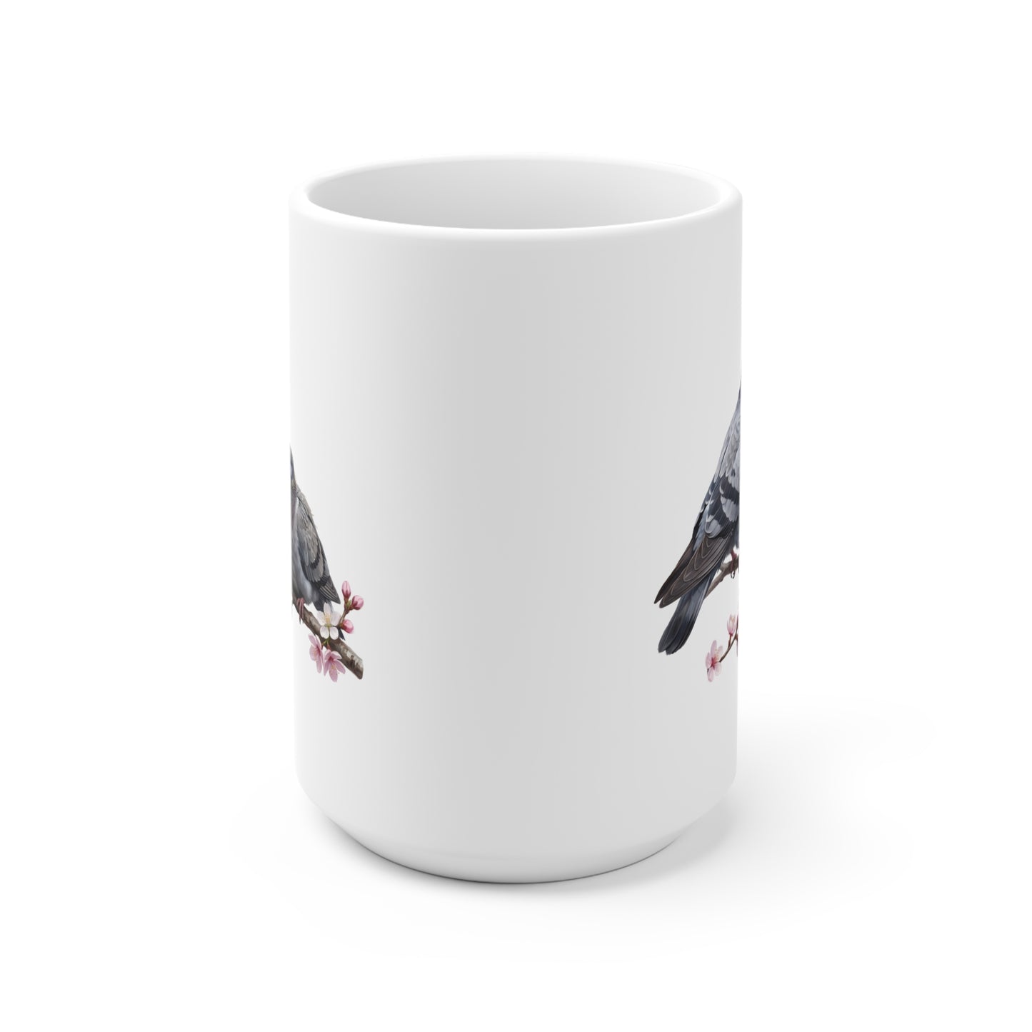 Taube mit Ästling Premium Keramiktasse | Geschenk für Vogelbeobachter