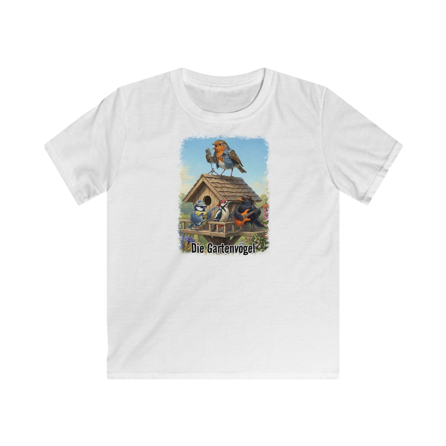 Rotkehlchen Kinder T-Shirt – bird guitar und birthday shirt Stil