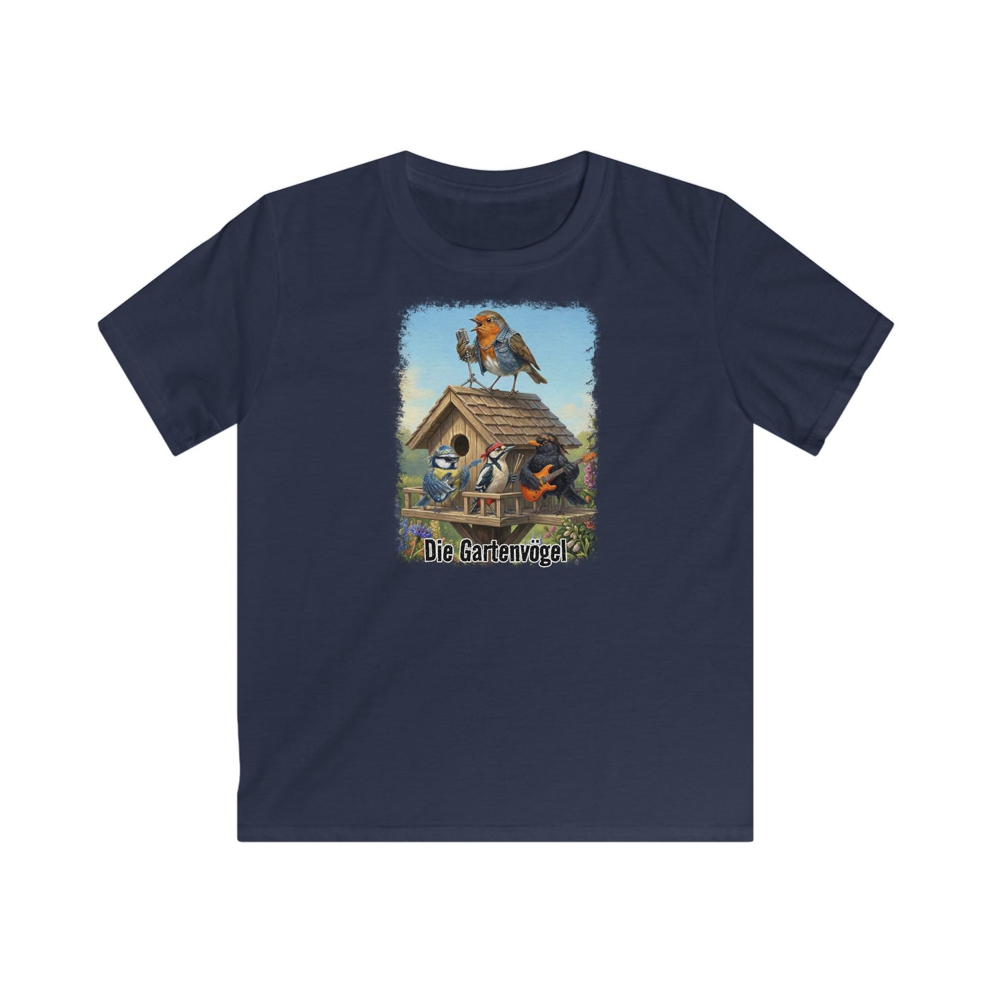 Rotkehlchen Kinder T-Shirt in Black