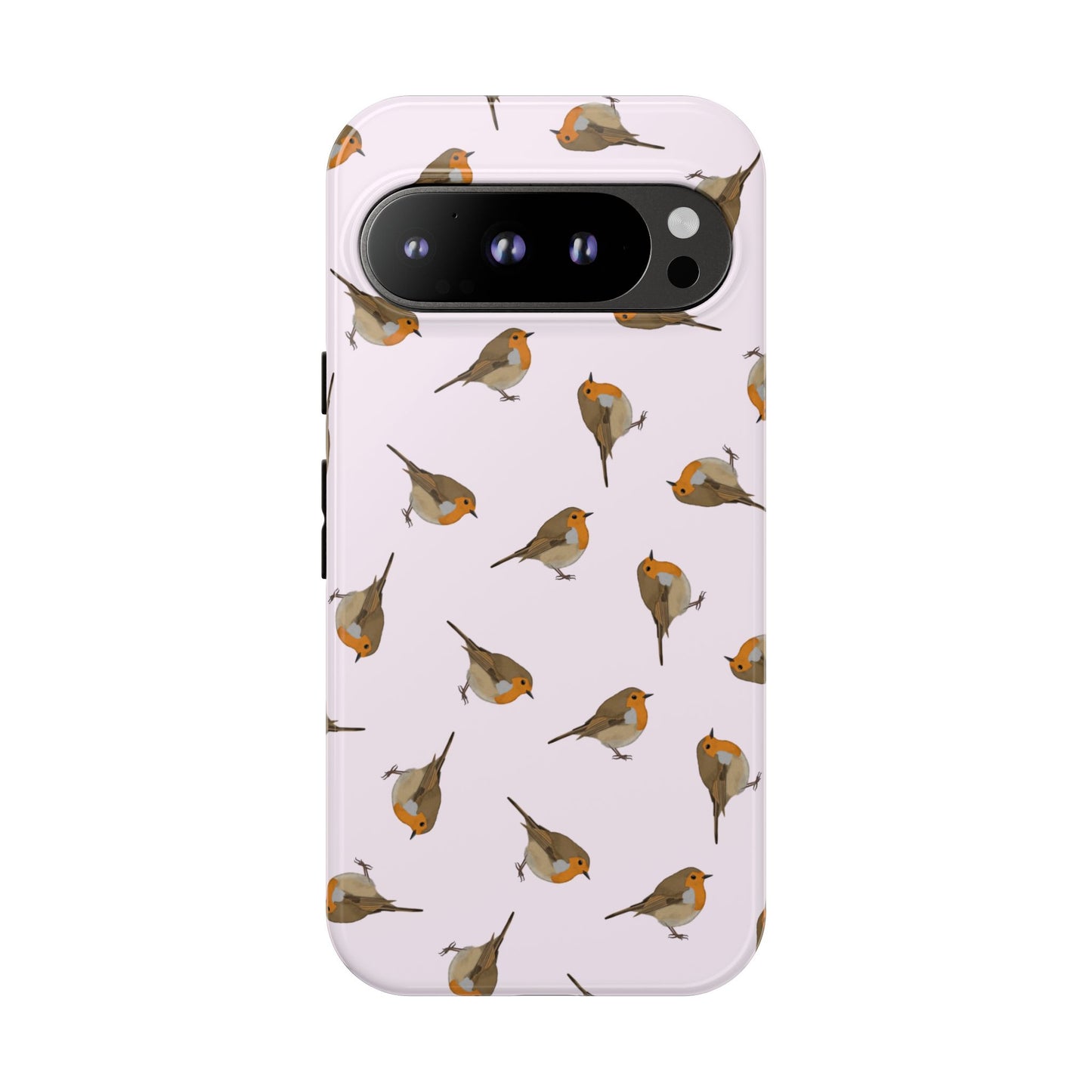 Rotkehlchen Handyhülle in Rosa | Vogel-Motiv für iPhone & Google Pixel