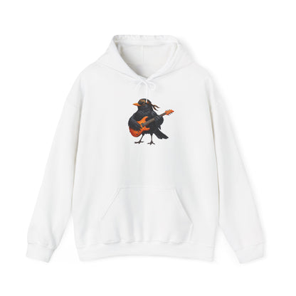 Amsel E-Gitarren Hoodie – Lustiger Vogel Kapuzenpullover für Musiker & Vogelfreunde