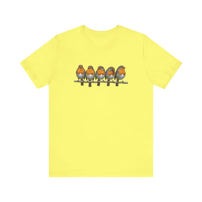 Rotkehlchen T-Shirt (Unisex) – Weiches Premium Shirt mit Einzigartigem Vogelmotiv