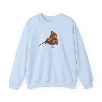 Rotkehlchen in Strick Weihnachts-Sweatshirt | Unisex Vogel Sweater für Vogelfreunde & Vogelbeobachter