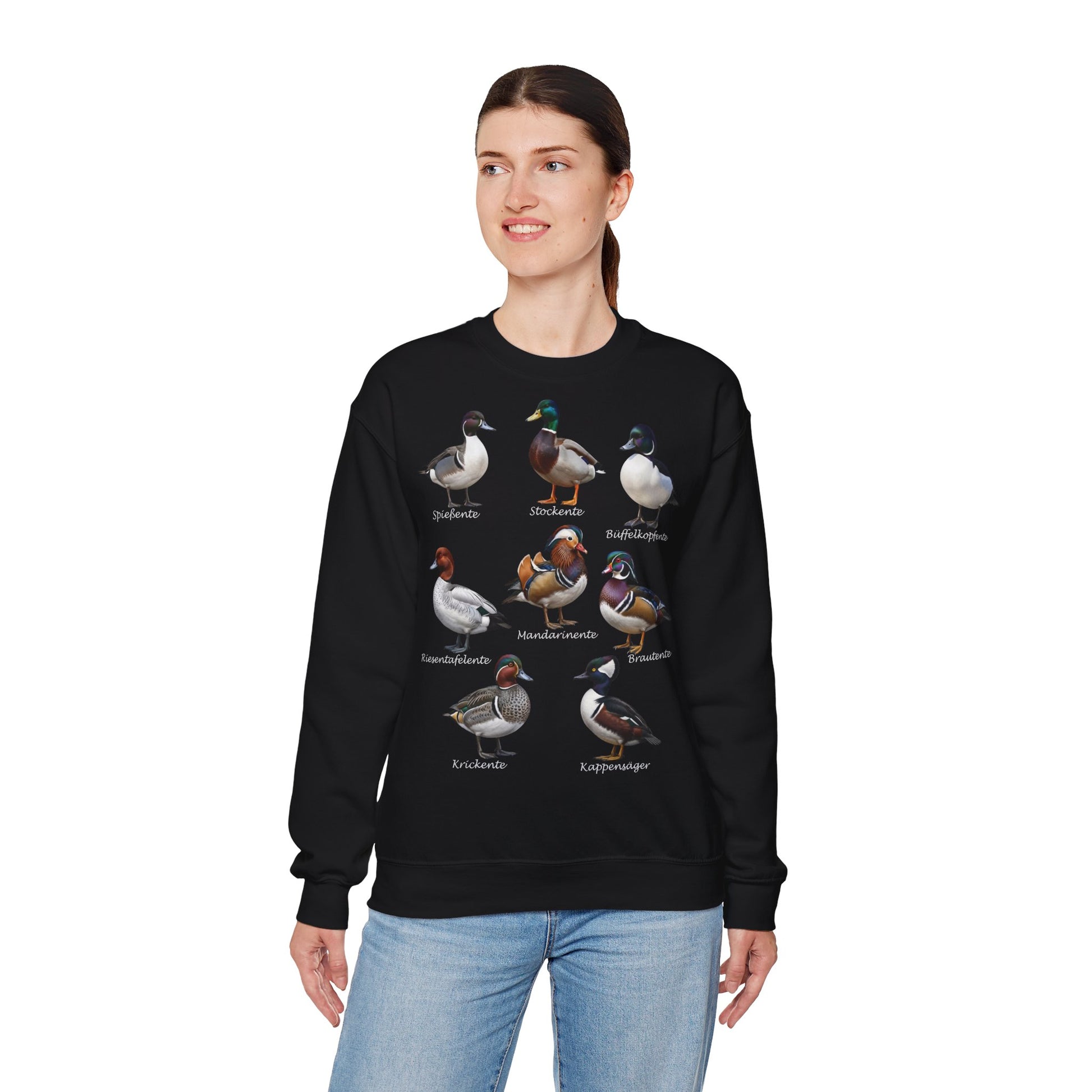 Sweatshirt mit Entenarten: Stockente, Mandarinente & Co. | Vogelkunde Natur – Animal Graphic Tee, Vogelmotiv