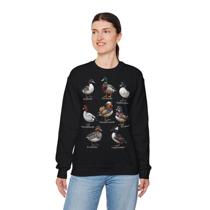 Sweatshirt mit Entenarten: Stockente, Mandarinente & Co. | Vogelkunde Natur – Animal Graphic Tee, Vogelmotiv