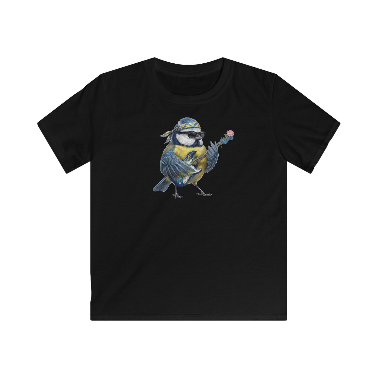 Blaumeise Kinder T-Shirt – bird guitar, birthday shirt
